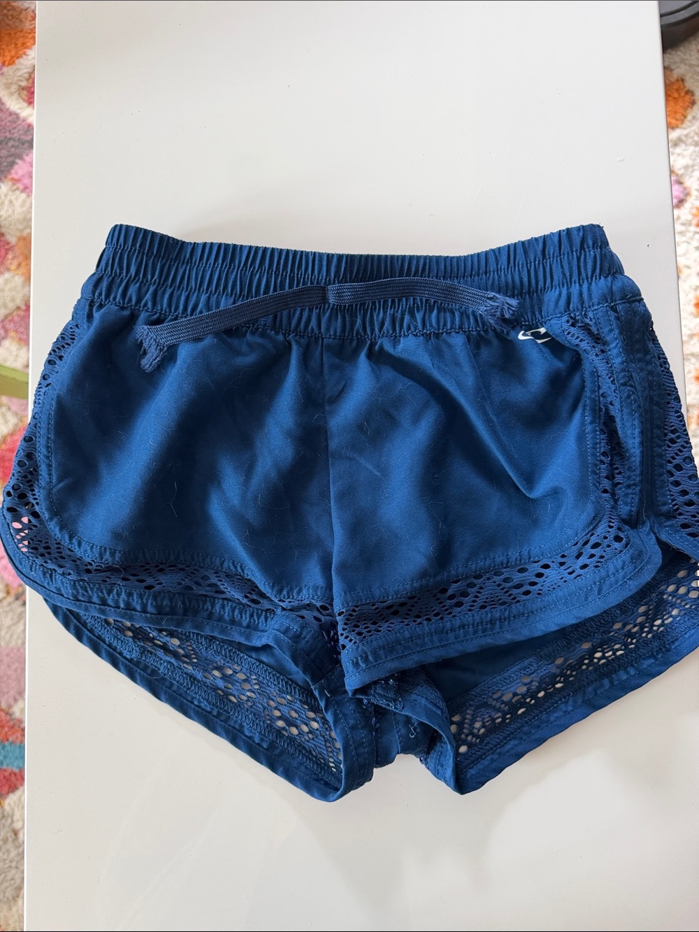 Kid’s O’Neill Navy Blue Crochet Trim Shorts size 14
